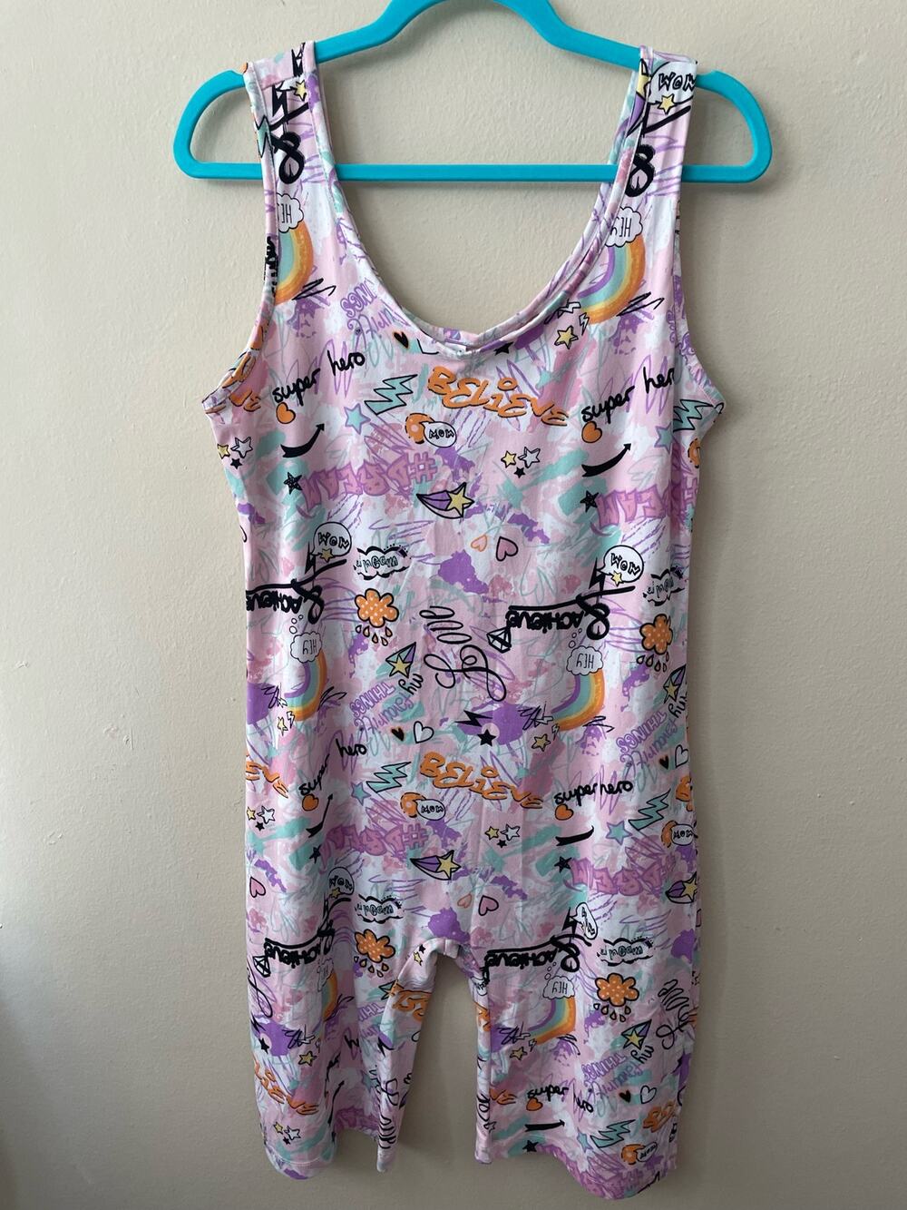 It's Pink & Purple Street Art Romper Size 1X